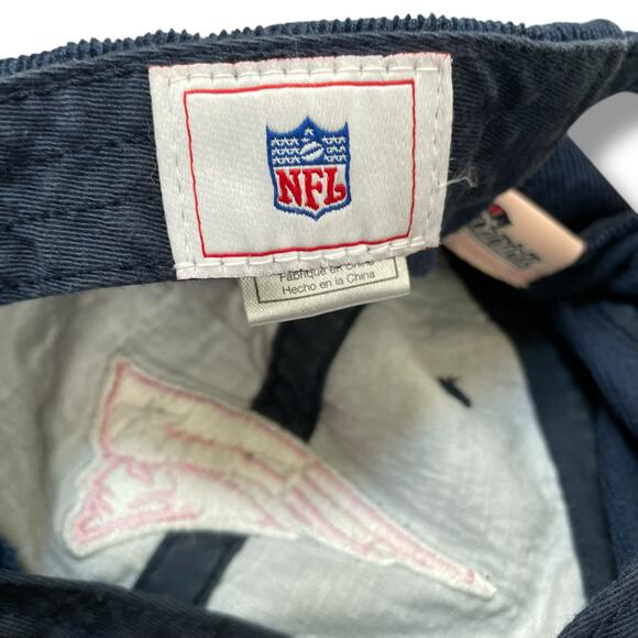 New England Patriots Corduroy Hat Blue Cotton Adjustable NFL Cap Womens Football - Picture 9 of 12